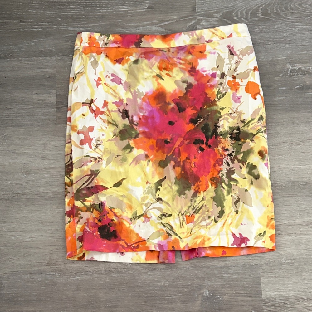 J. Crew Multicolor Floral Pencil Skirt, Size 12